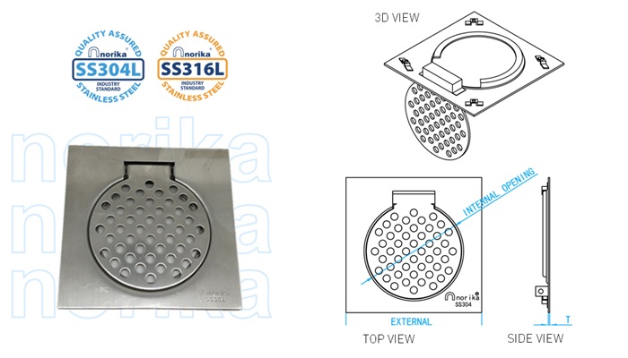 Stainless Steel AISI304L/316L Square Gratings (Normal)